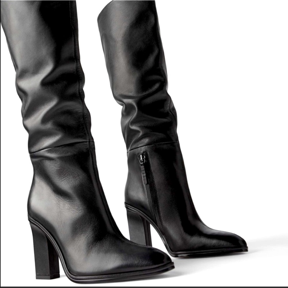 Zara Knee High Leather Boots